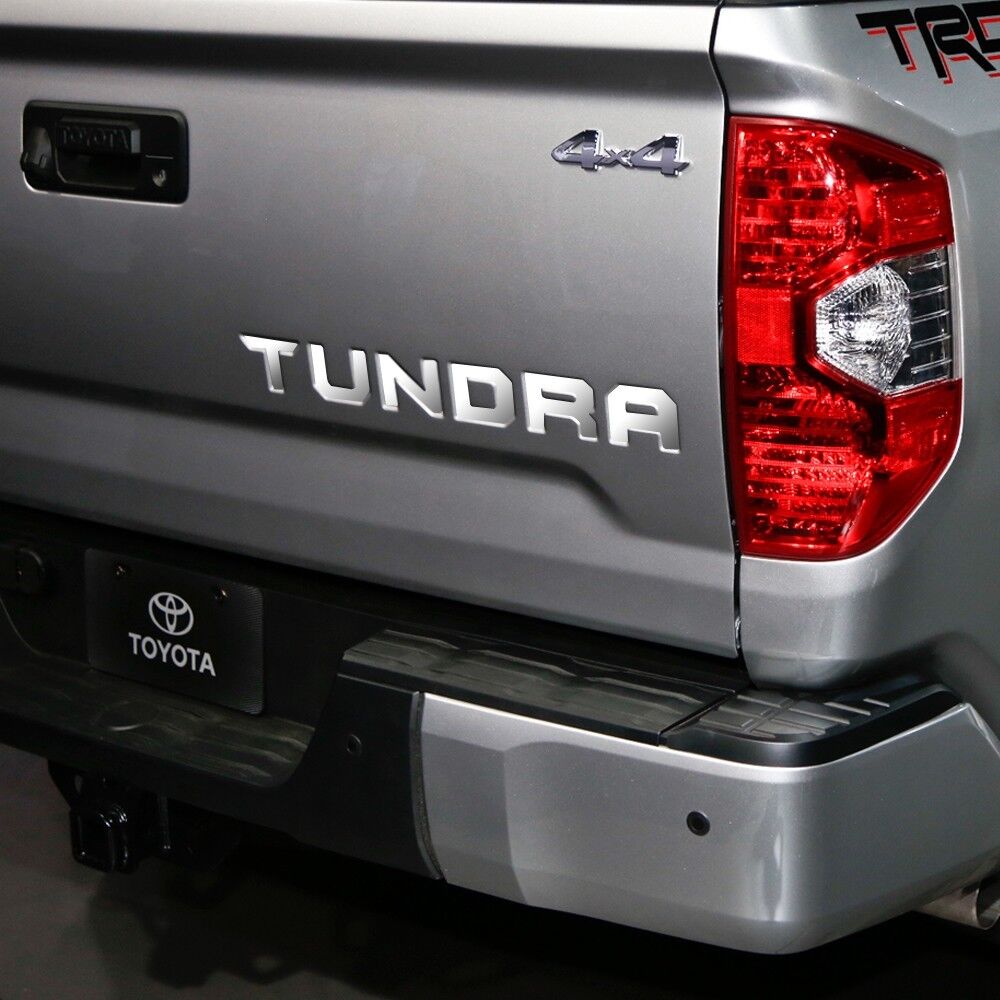 2014-2017 Toyota TUNDRA Tailgate Rear Stainless Steel Chrome Letters Inserts Set