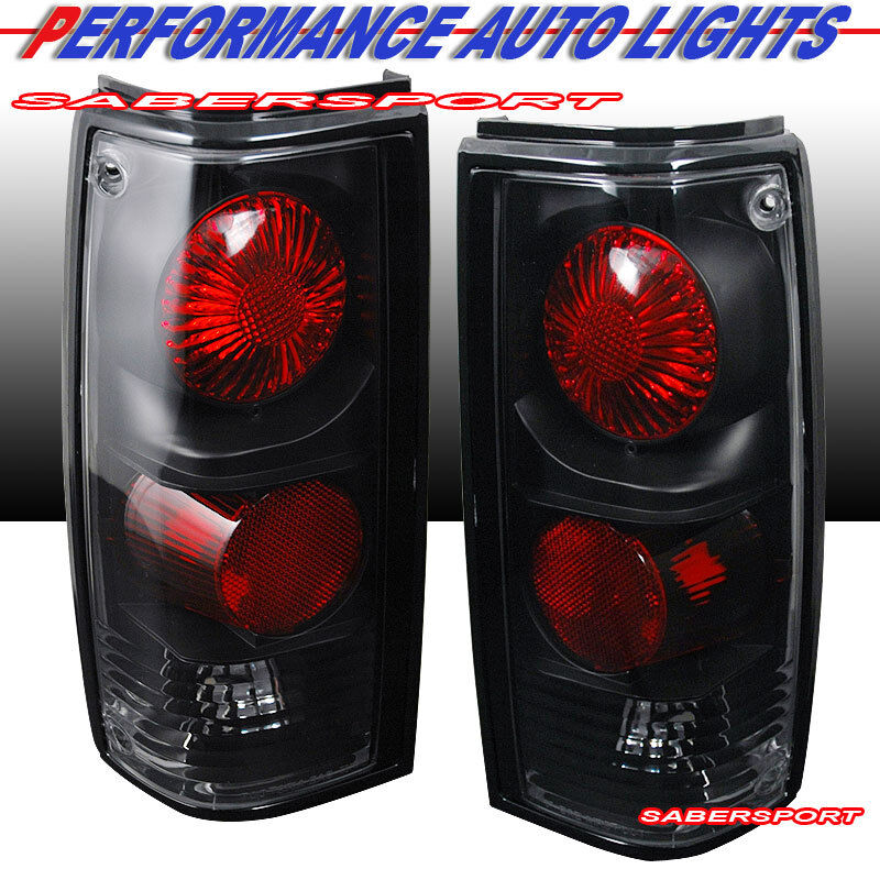 Set of Pair Black Taillights for 1982-1993 Chevy S10 Pickup GMC Sonoma Pickup