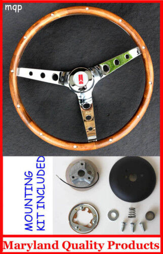 1969-1993 Oldsmobile Cutlass 442 GRANT Walnut Wood Steering Wheel 13.5\