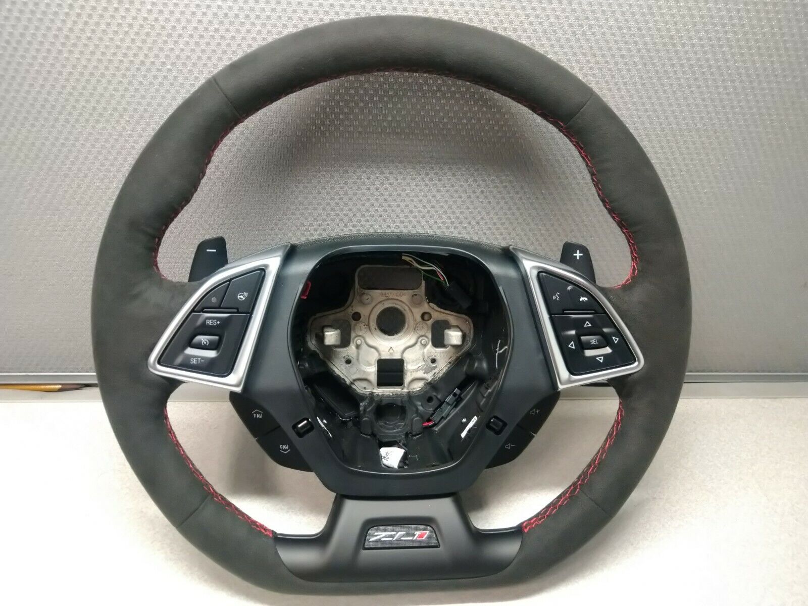 2016-2021 Camaro GM ZL1 Heated Automatic Suede Steering Wheel Red Stitching