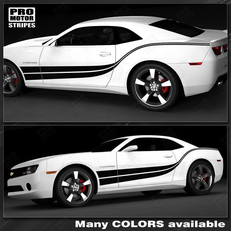 Chevrolet Camaro Double Wave Side Stripes Decals 2010 2011 2012 2013