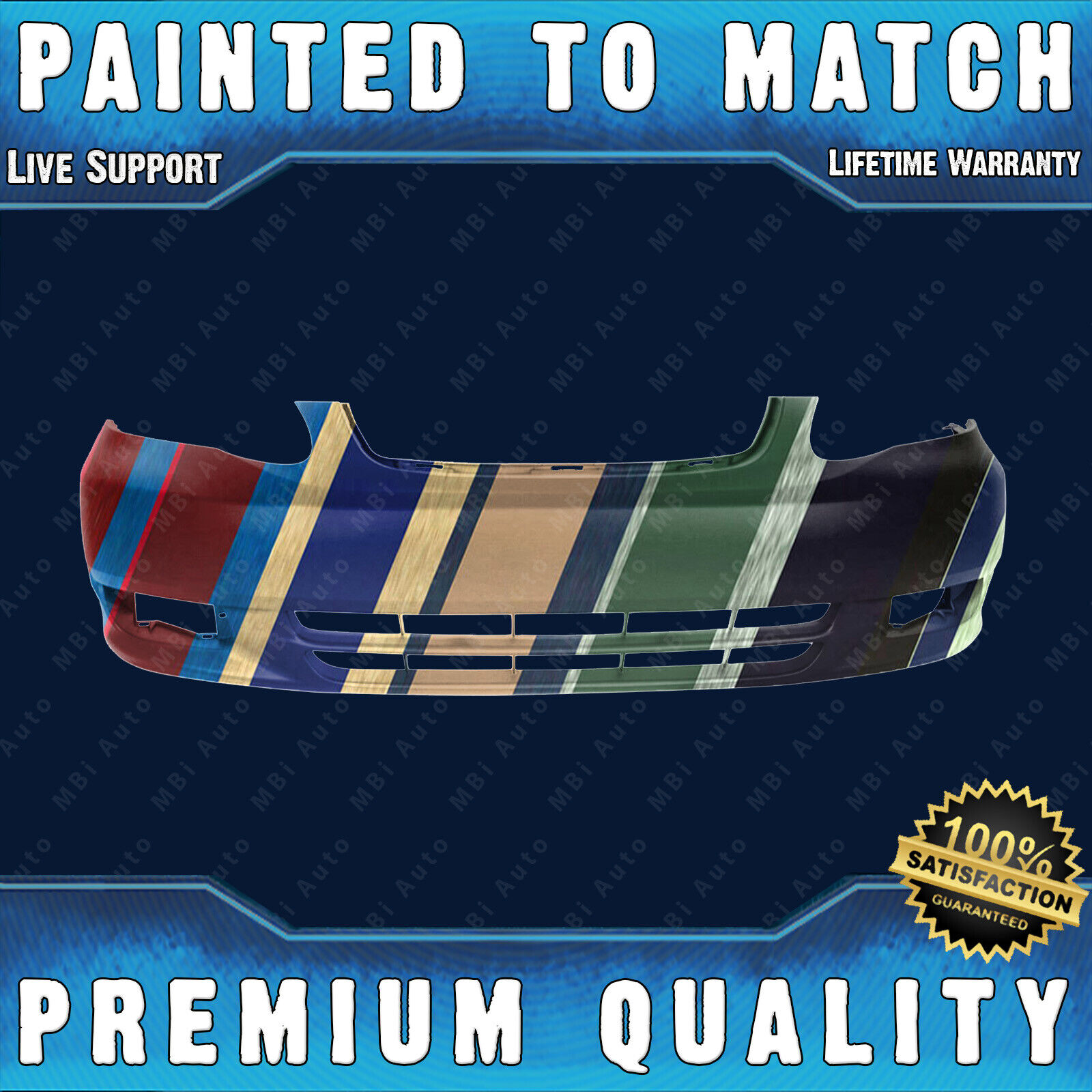NEW Painted To Match Front Bumper Replacement for 2003-2004 Toyota Corolla Sedan