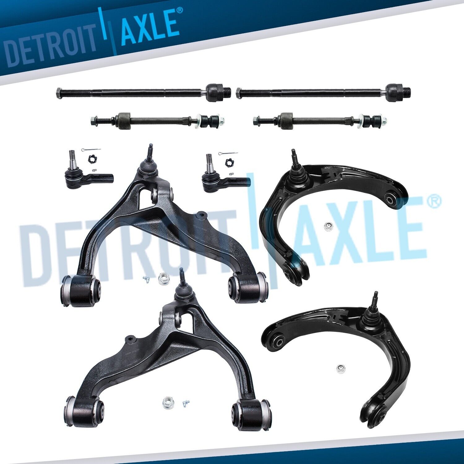 4WD Front Upper Lower Control Arm Tie Rods Sway Bars for 2006 2007 2008 Ram 1500