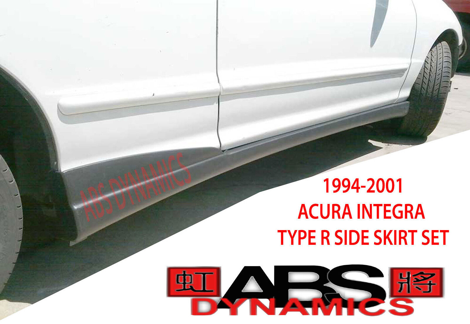1994 2001 Acura Integra DC2 ITR Type R Style Side Skirt SET (Black Unpainted PP)