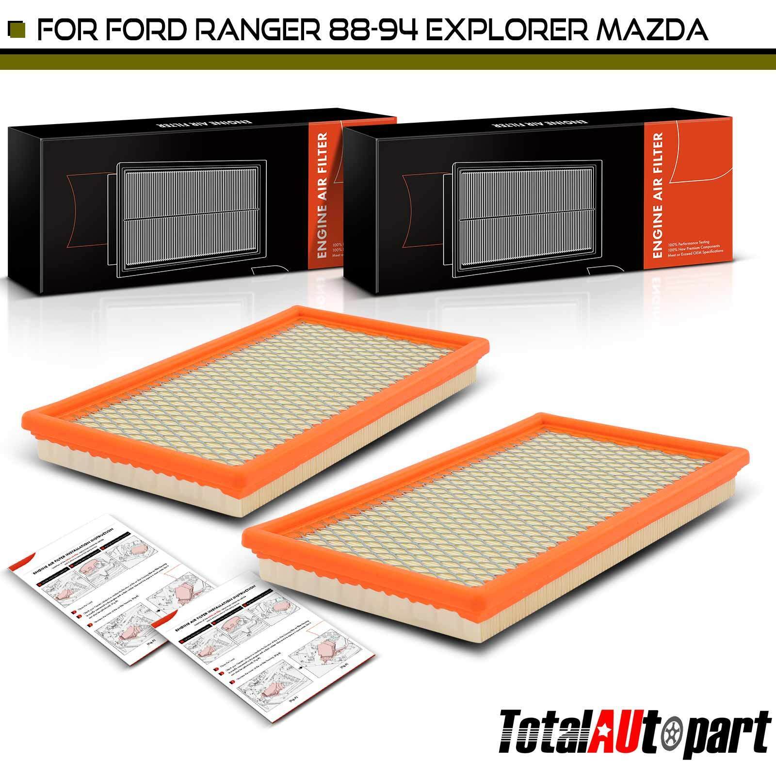 2x Engine Air Filter for Ford Aerostar Bronco II Windstar Lincoln Mazda Front