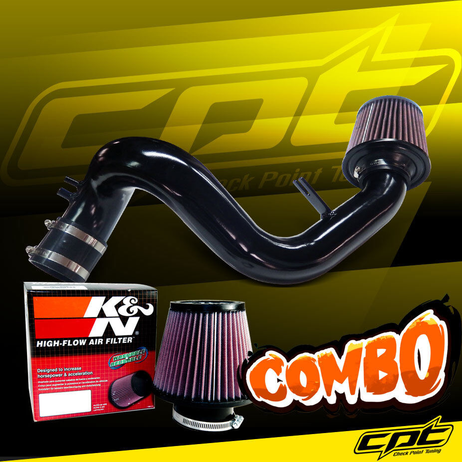 For 11-15 Sonata 2.4L 4cyl Black Cold Air Intake + K&N Air Filter