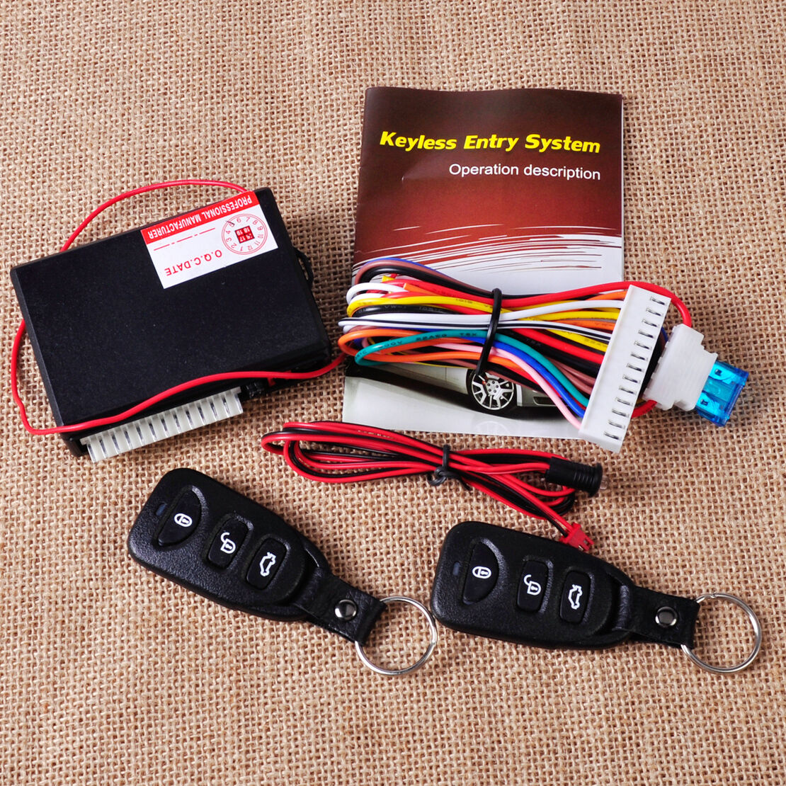 Universal Auto Car Keyless Entry & TWO 3-Button Remote Door Lock Controller Kit