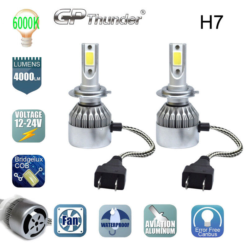 NEW GP Thunder H7 LED CAR HEADLIGHT KIT BULB 6000K REPLACEMENT 2 Bulbs 