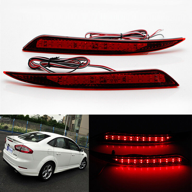 For Ford Fusion Mondeo 2013-2018 LED Rear Bumper Reflector Lights Brake Drive