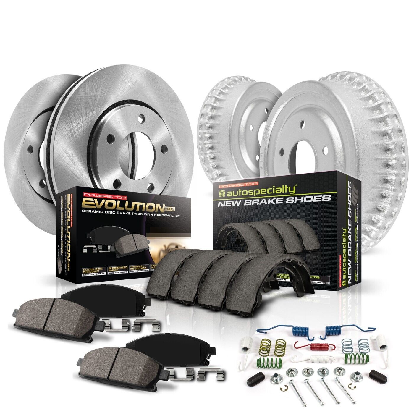 Powerstop KOE15442DK 4-Wheel Set Brake Discs And Pad Kit Front & Rear for Escort