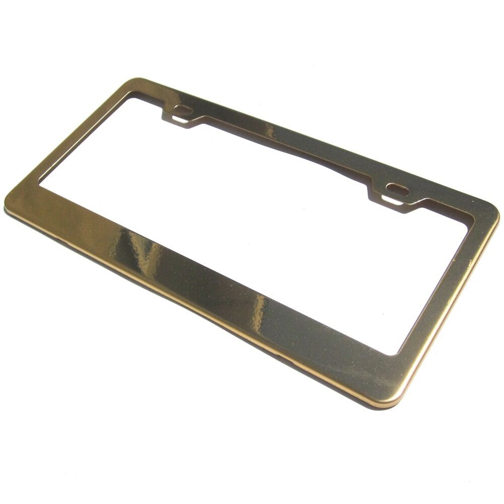 Gold 12.5 x 6.25 Powder Coatin Chrome Stainless Steel License Frame Holder Suv  