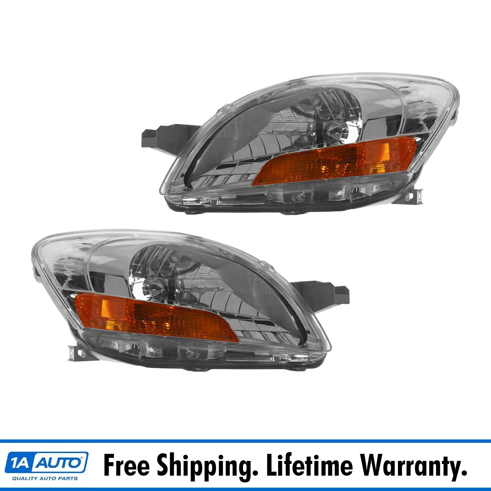 Headlight Set Left & Right For 2007-2011 Toyota Yaris TO2518108 TO2519108