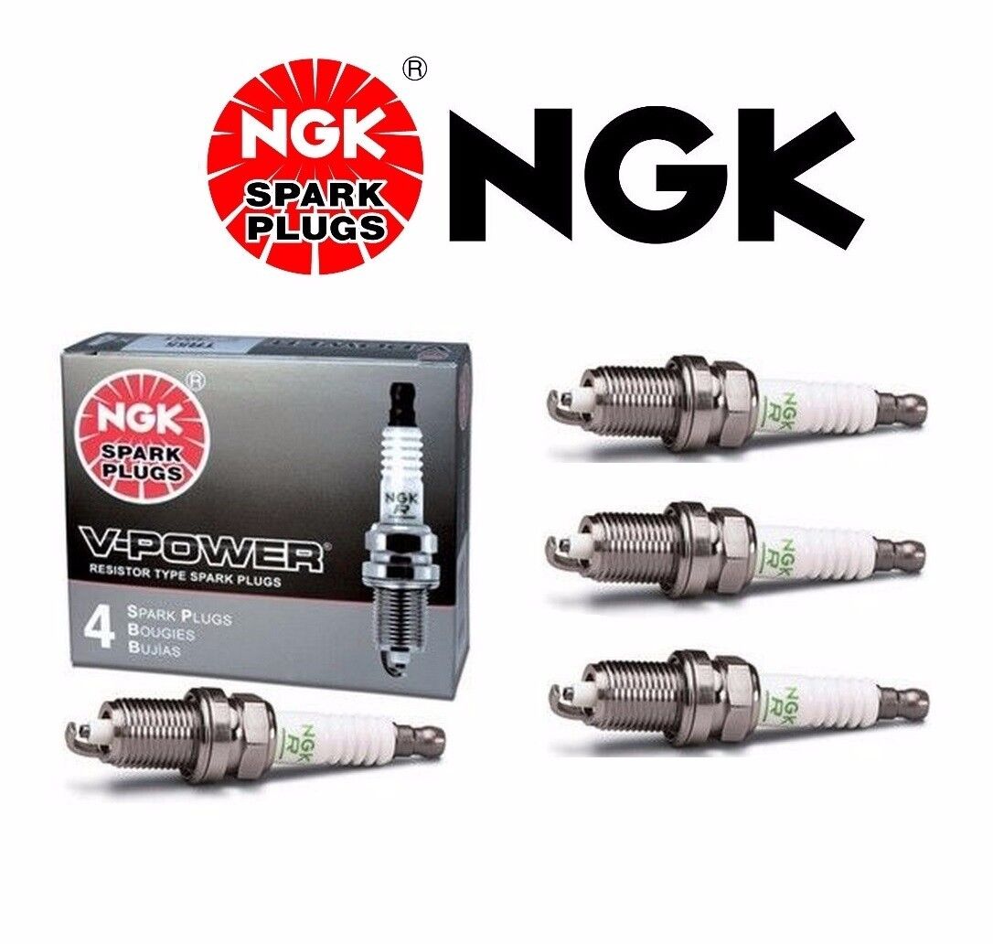4 X NGK V-Power Resistor OEM Power Performance Spark Plugs BKR5E # 7938