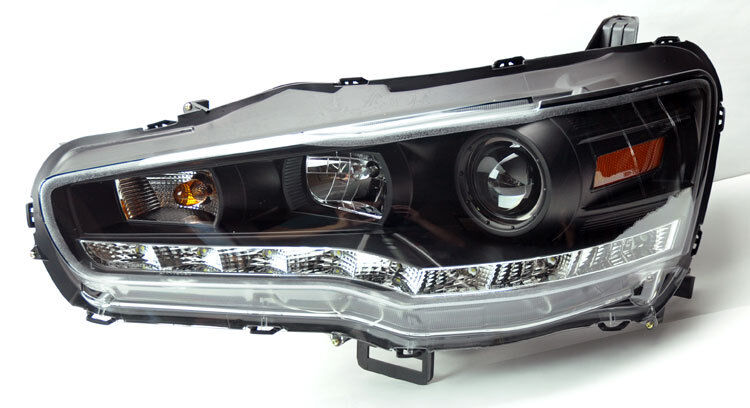 Mitsubishi Lancer & Evo X Projector DRL LED SMD Headlights - Matte Black