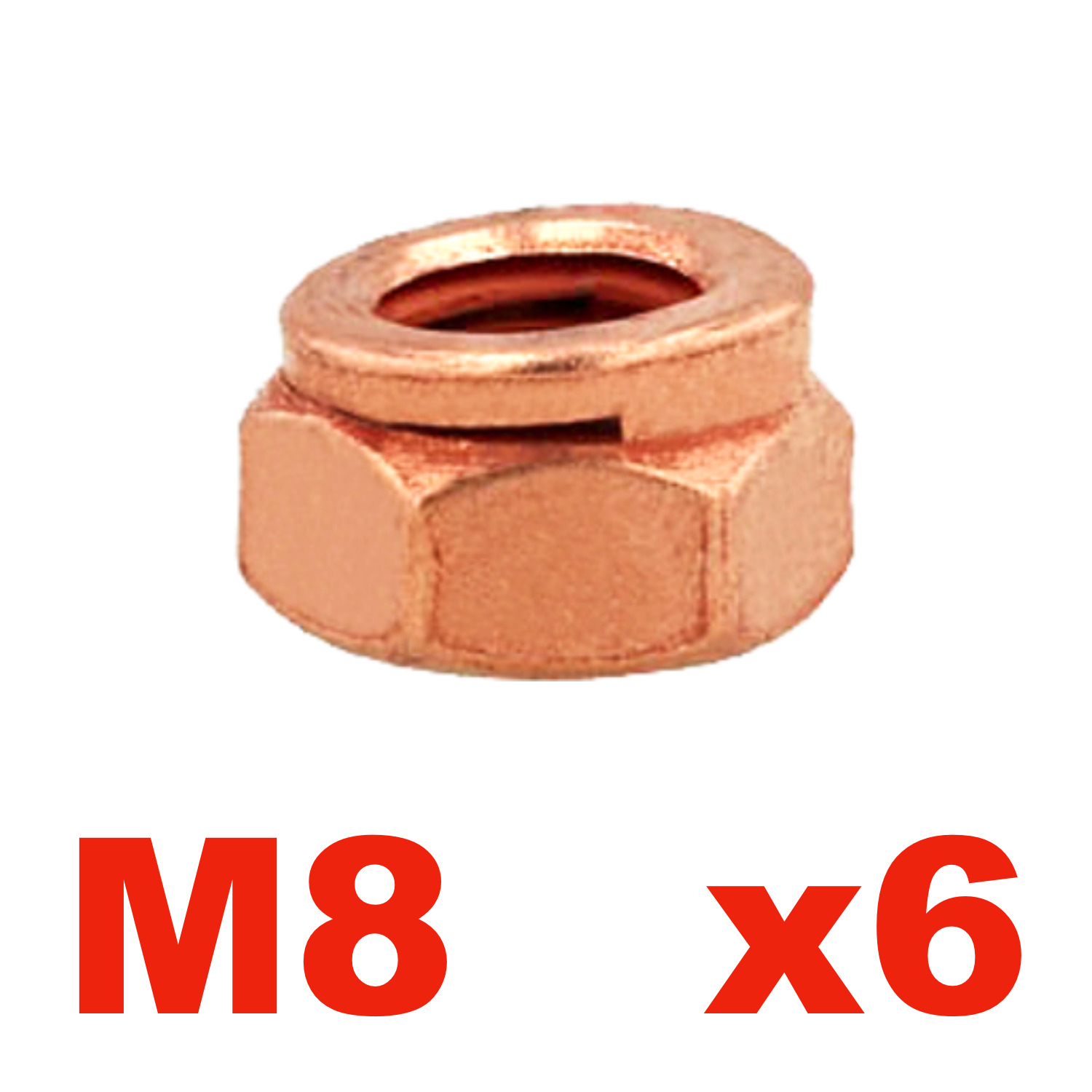 M8 x 1.25 Copper Exhaust Nut With Locking Slit For BMW E30 E36 E46 E90 E39 E34