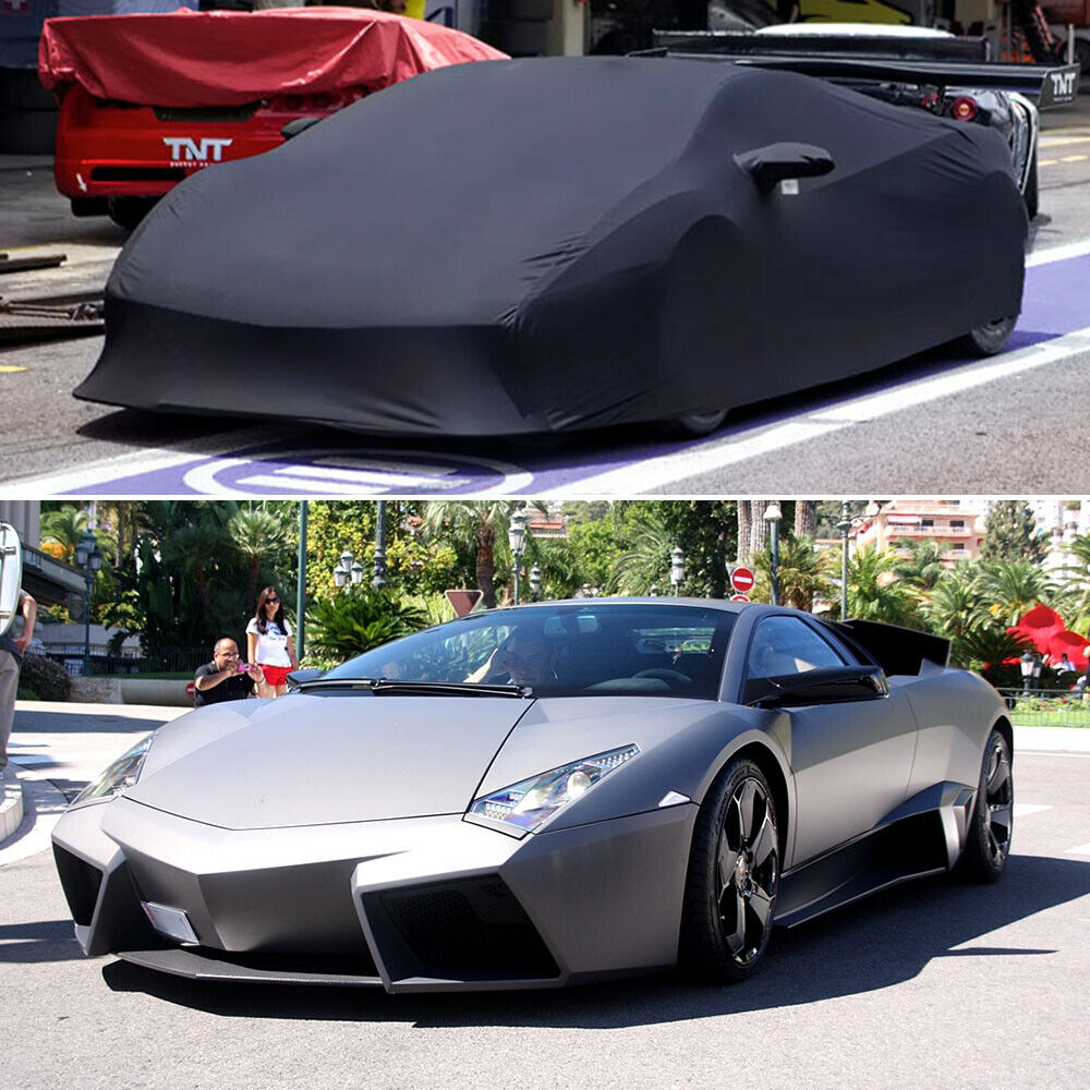 Indoor Car Cover Satin Stretch Dust-proof Custom Black For Lamborghini Reventon
