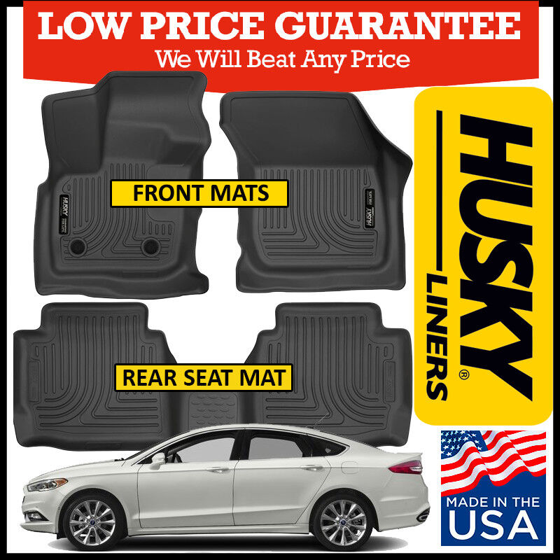 Husky Liners Weatherbeater 2017-2020 Ford Fusion Front & Rear Floor Mats BLACK