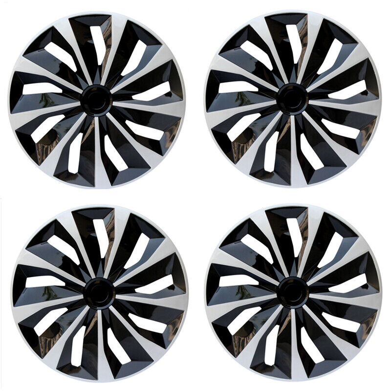 SET OF 4 Hubcaps for Jetta Aveo Silver&Black Wheel Covers 15