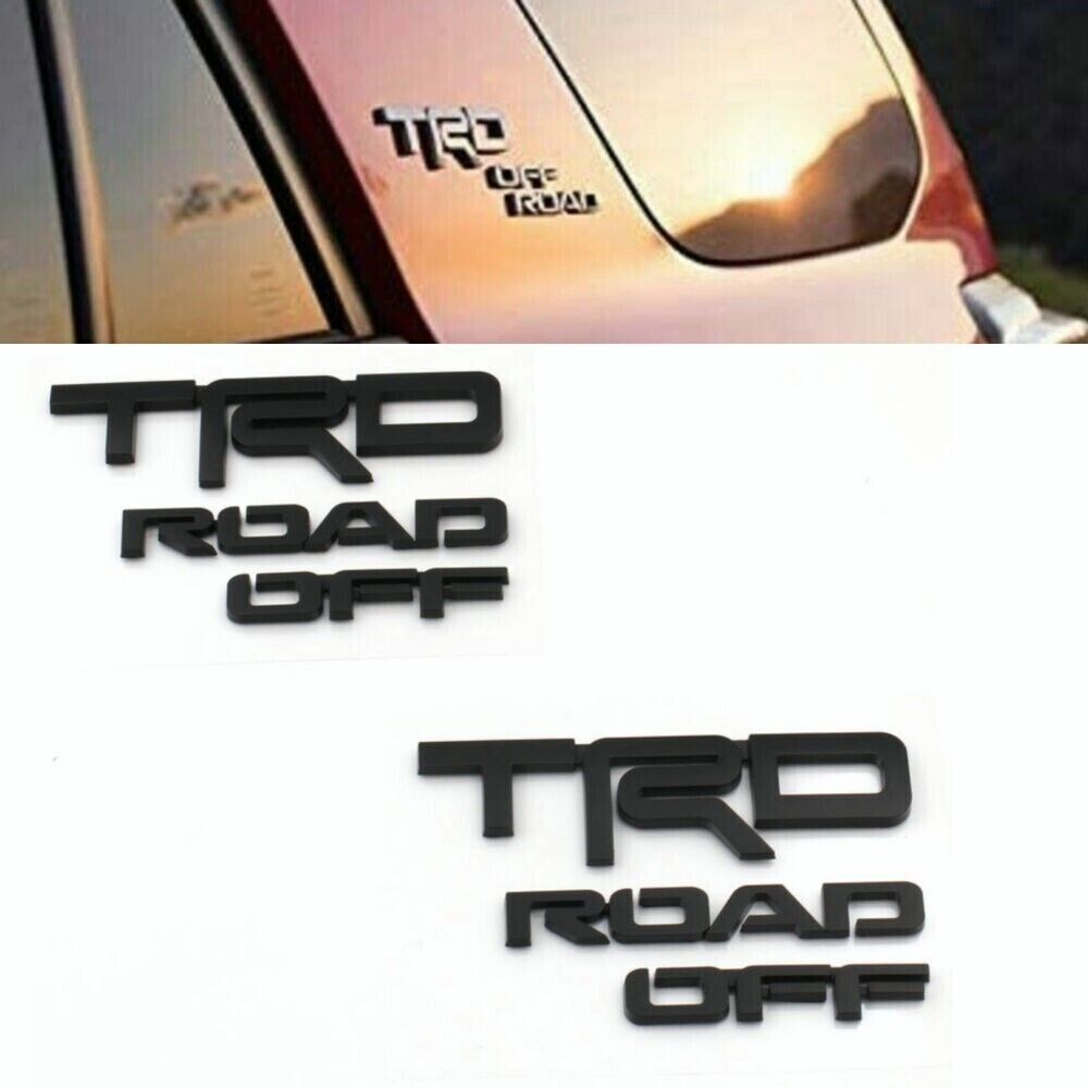 2x Left Right Toyota 4Runner TRD Off Road Sport Badge Side Quarter Emblem Black 