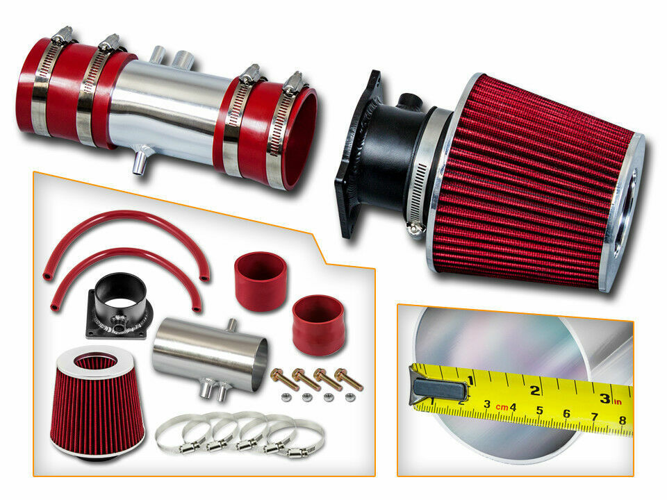 BCP RED 95-00 Ford Contour 2.5L V6 Short Ram Air Intake Induction Kit + Filter
