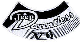 Decal Jeep Jeepster CJ5 Dauntless V6 air cleaner decal