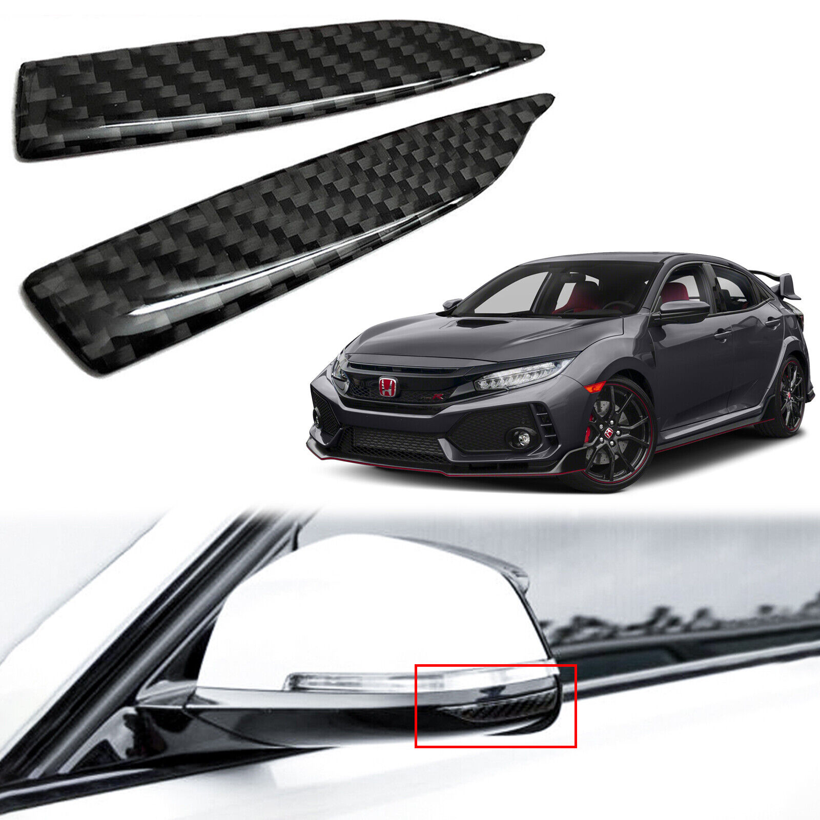 Carbon Fiber Rearview Side Mirror Anti Scratches Protect Guard Sticker Unversal