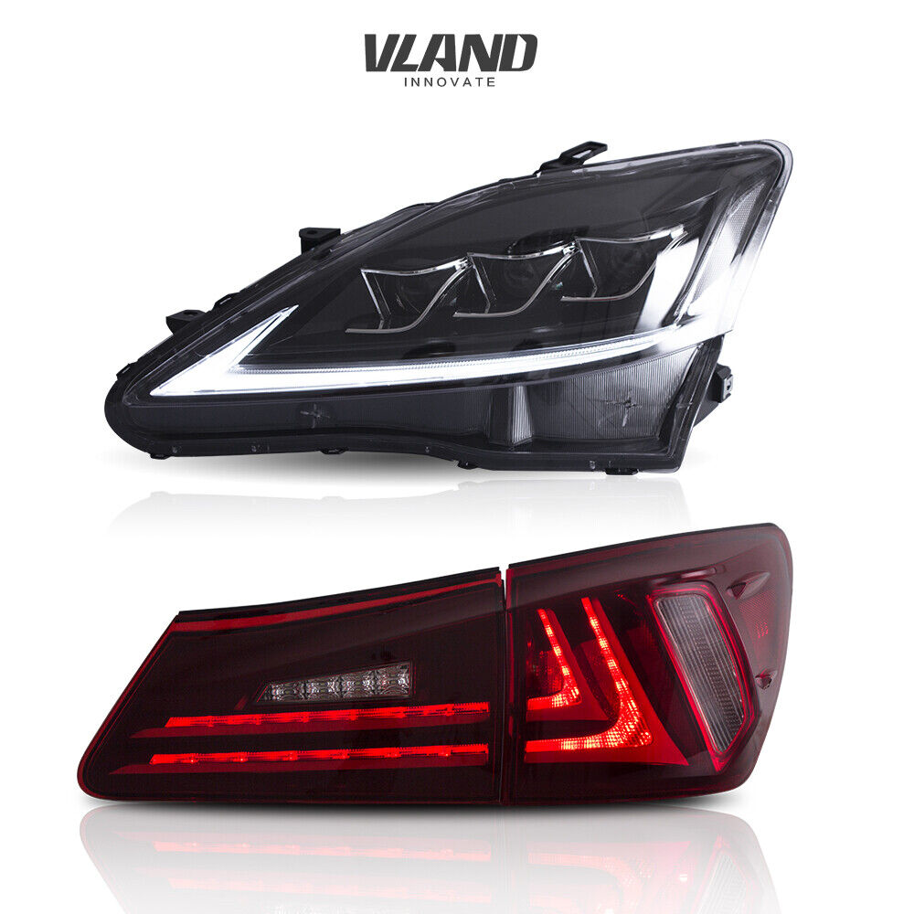 VLAND LED Headlights + Tail Lights For Lexus IS250 350 ISF 2006-2013 2 Pair
