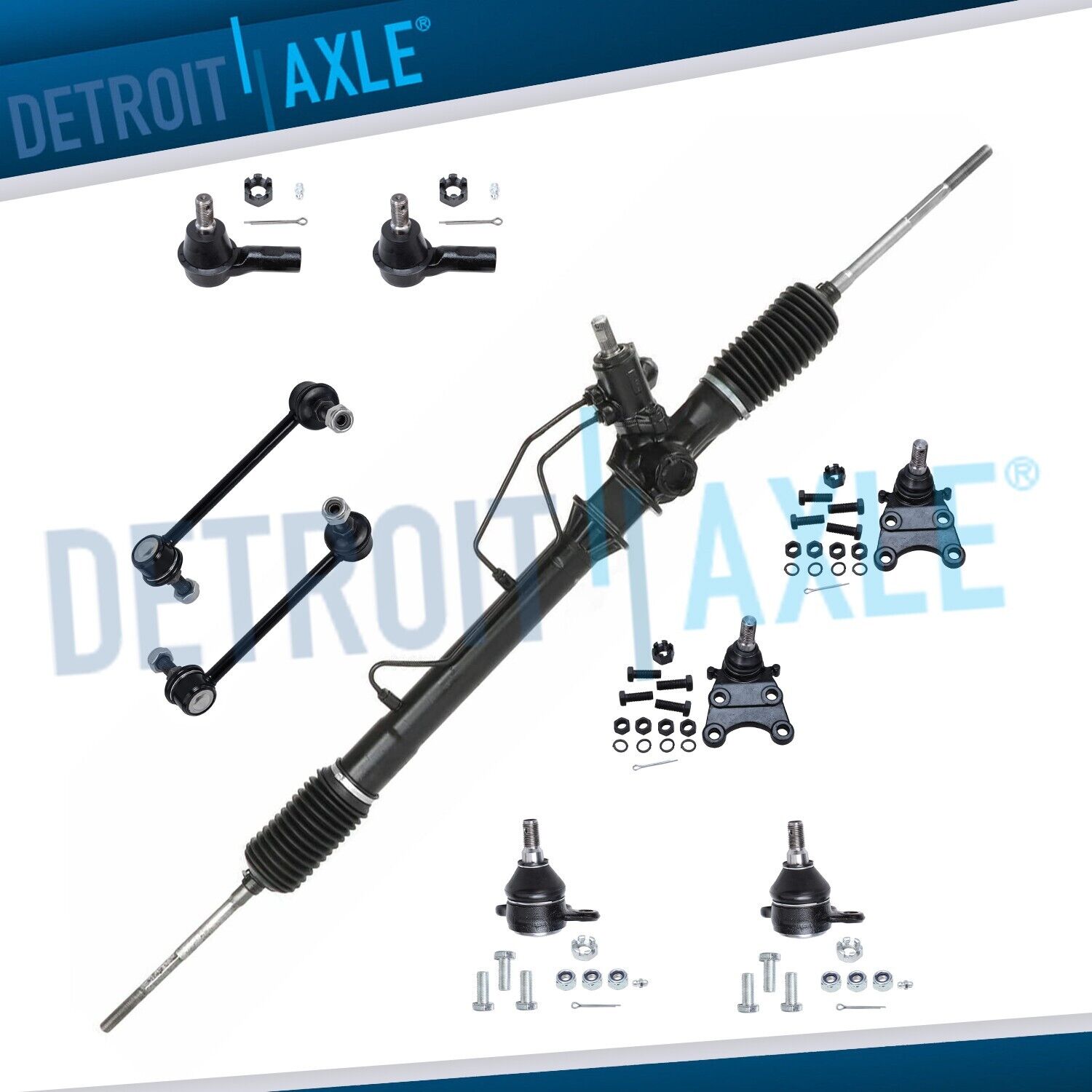 9pc Complete Power Steering Rack and Pinion Suspension Kit for Honda Passport