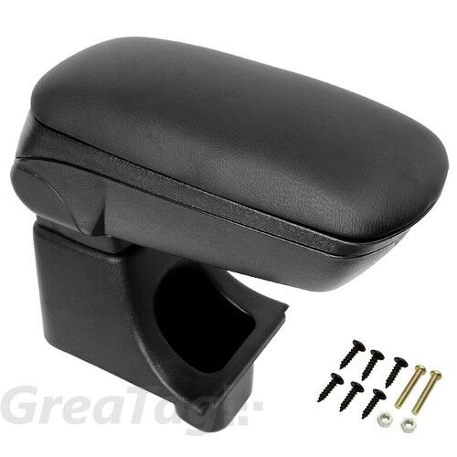 FOR 2009-2012 HONDA FIT JAZZ BLACK LEATHER ARMREST CENTER CONSOLE CUP HOLDER NEW