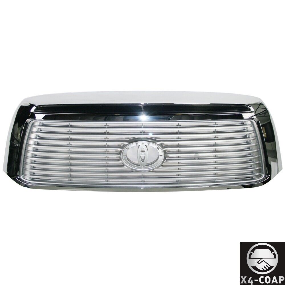 Chrome Shell With Silver (SATIN NICKEL) Insert Grille For Toyota Tundra 10-13