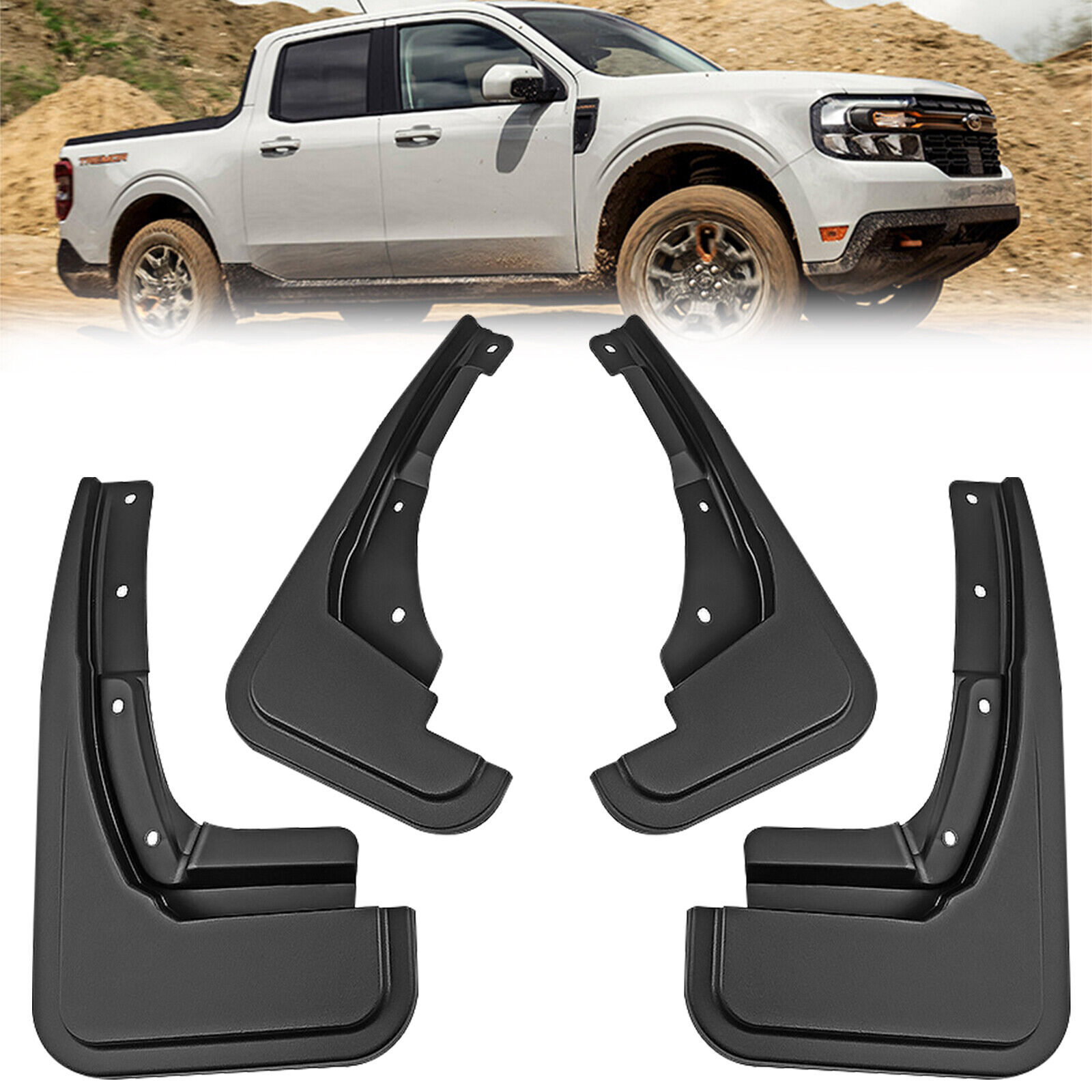 4Pcs Mud Flaps for Ford Maverick 22+ All-Weather Fender Front & Rear Mud Guards 