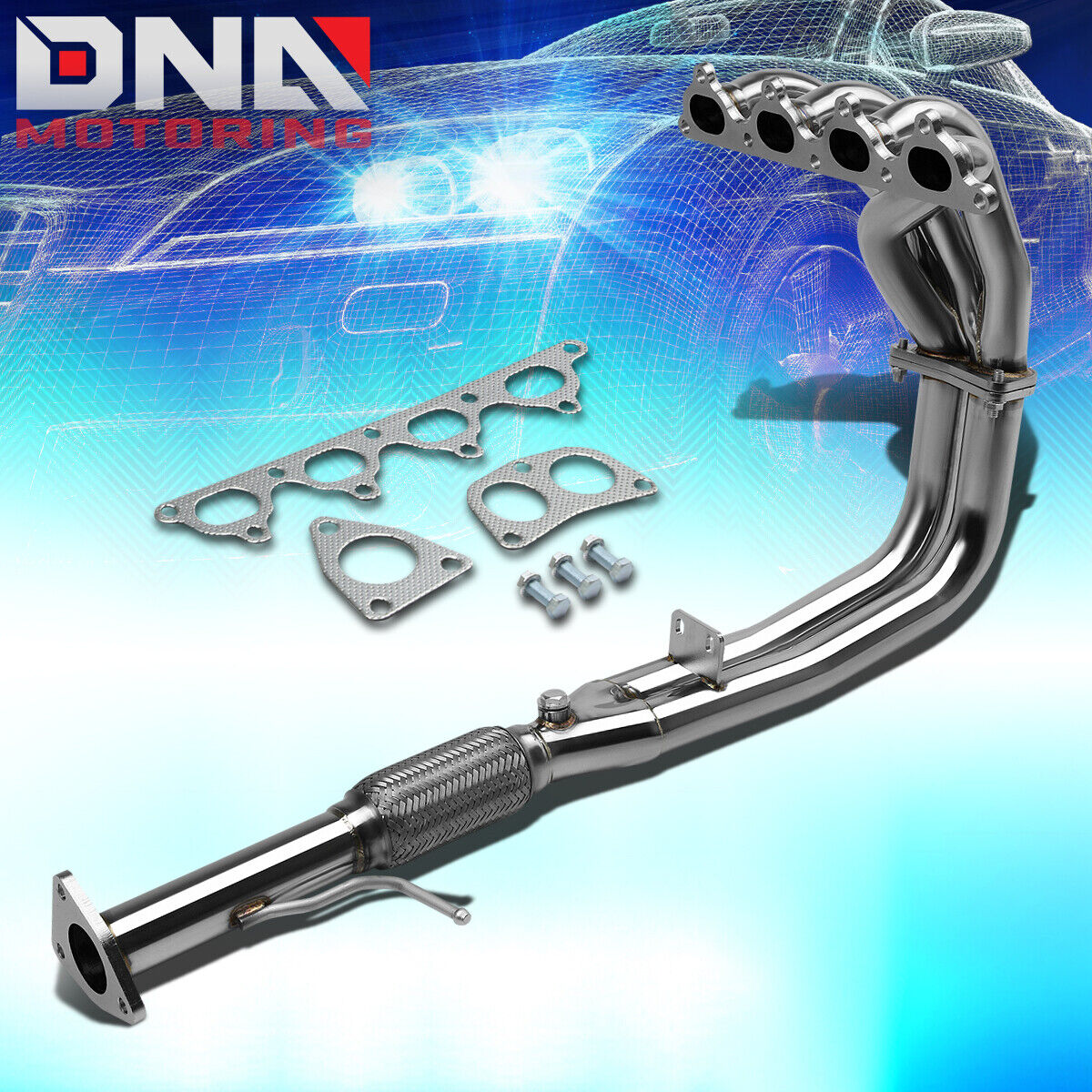 STAINLESS STEEL 4-2-1 HEADER FOR 90-93 ACCORD 2.2 F22 4CYL CB EXHAUST/MANIFOLD