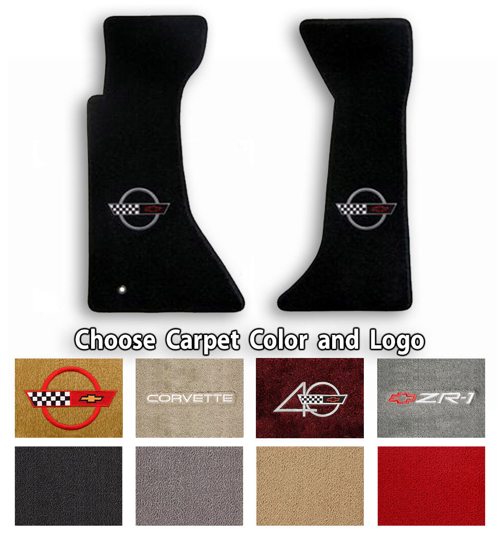 Corvette C4 2pc Classic Loop Carpet Floor Mats-Choice of Carpet Color & Logo
