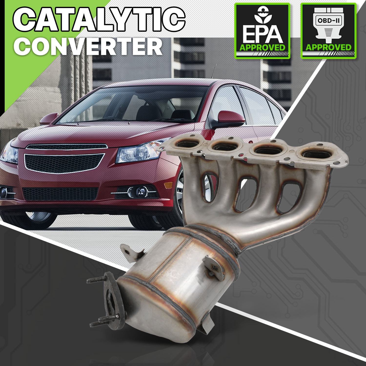 Catalytic Converter Exhaust Header Manifold For 2011-2017 Chevy Cruze/Astra 1.8