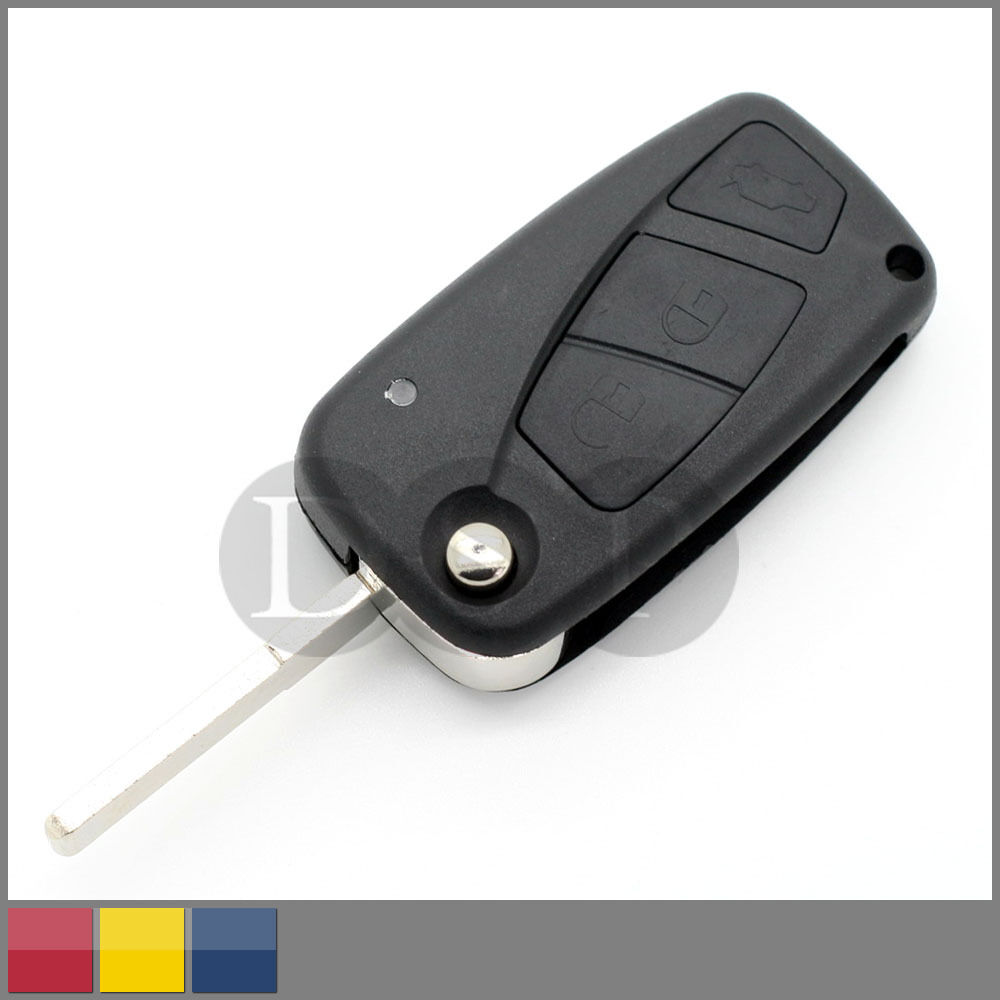 Flip Remote Key Shell fit for FIAT Punto Ducato Stilo Panda Case Fob Black 3 BTN