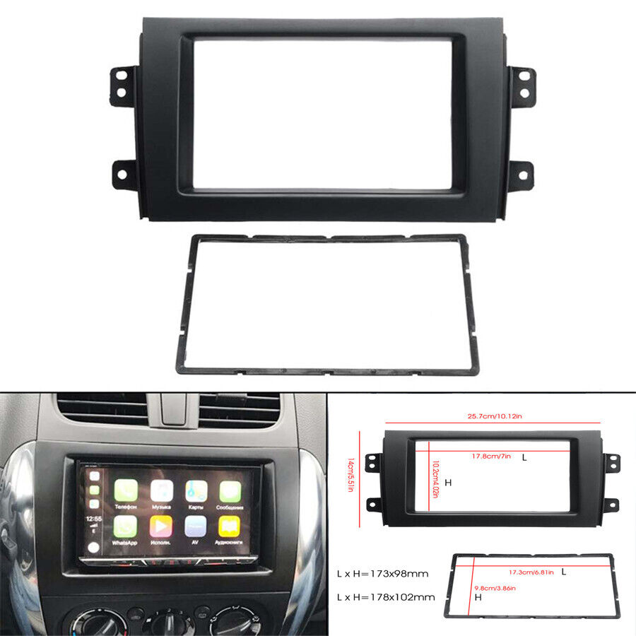 For 2007-13 Suzuki SX4 Double Din Stereo Radio Plate Frame Panel Trim Dash Kit