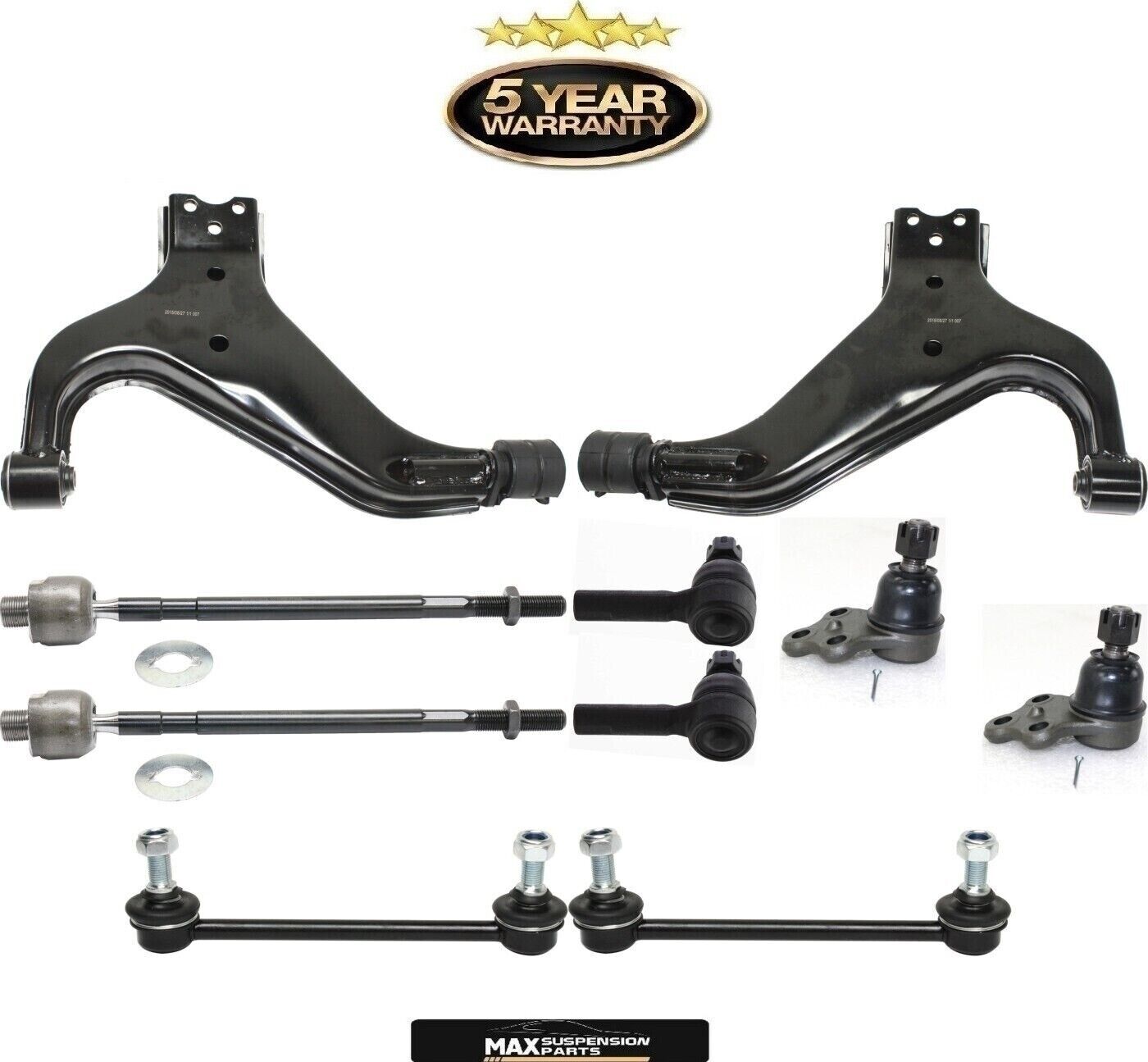 Control Arms Ball Joints Tie Rods Front Suspension Kit Set for Pathfinder QX4