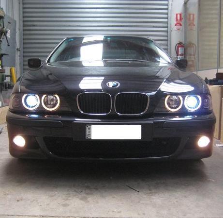 BMW E39 5-SERIES 96-00 BLACK XENON ANGEL-EYES HEAD LIGHTS 523i 528i 535i  540i