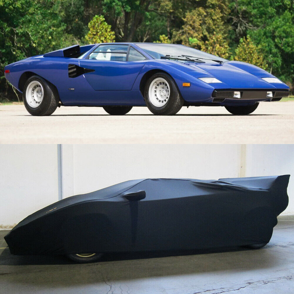 Car Cover Stain Stretch Dust-proof Custom Black For Lamborghini Countach 1974-89