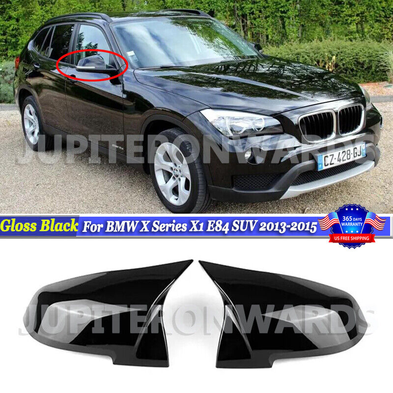 M Style Glossy Black Add-on Mirror Cover For BMW X Series X1 E84 SUV 2013-2015