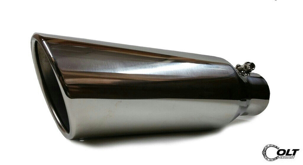 Universal angle cut chrome steel  exhaust tip 2.5