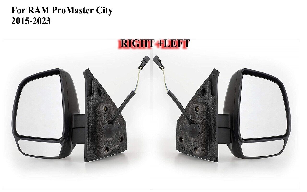 Pair Right and Left Side Door Side Mirror Manual  For RAM Promaster City 15-23