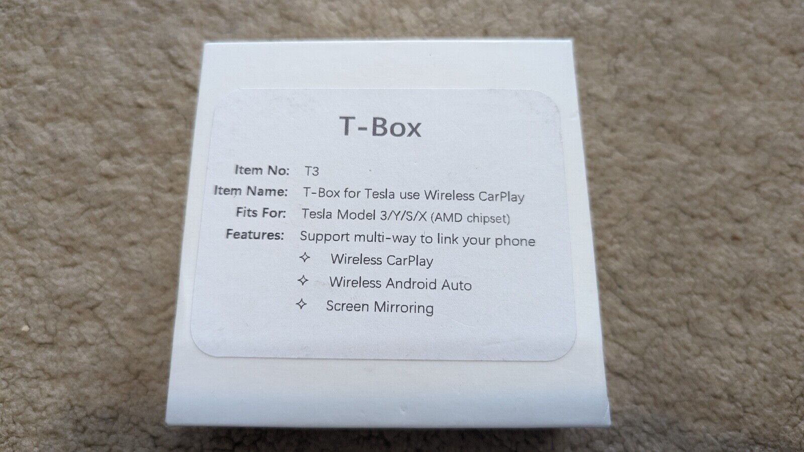 Tesla T-Box T3. Wireless CarPlay. Model 3/Y/S/X (AMD/Atom Chipset) New