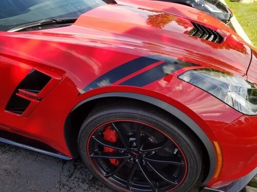 2015-2019 Corvette C7 Grand Sport and Z06 Hash Marks - Black Carbon Flash
