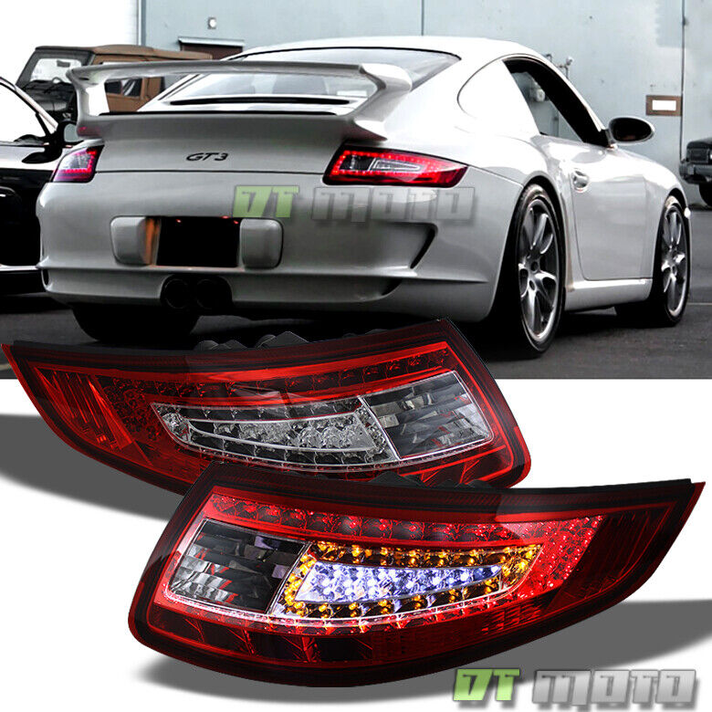 Red Clear 2005-2008 Porsche 997 911 Carrera 4/S/4S GT2 GT3 RS LED Tail Lights