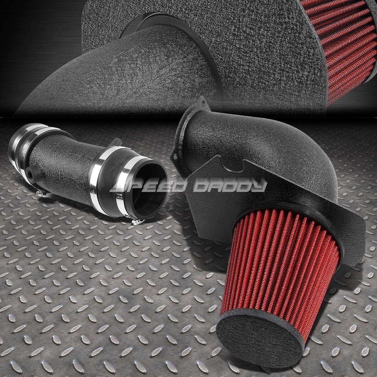 FOR 94-95 MUSTANG GT/SVT 5.0 WRINKLE FINISH ALUMINUM COLD AIR INTAKE+HEAT SHIELD