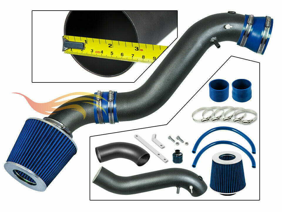 BCP RW BLUE For 02-05 TrailBlazer/Envoy/Bravada 4.2L Ram Air Intake Kit+Filter