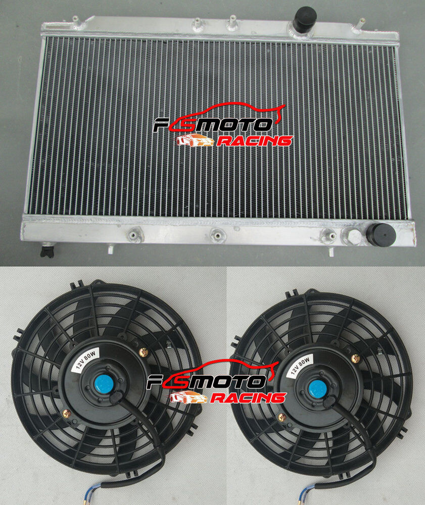 For 1990-1994 91 Mitsubishi Eclipse/Eagle Talon/Laser MT Aluminum Radiator+Fans