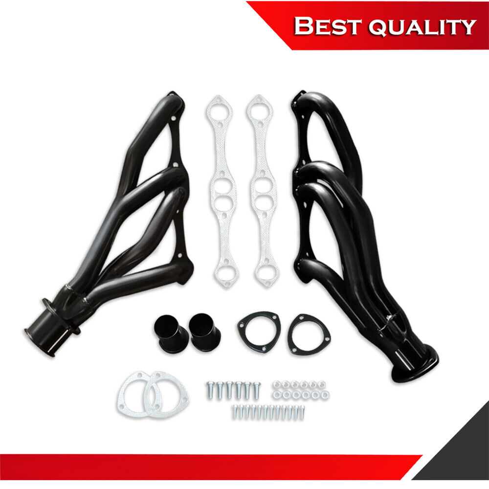 Exhaust Headers Suit Chevy Small Block SBC V8 265 283 305 A/F/G Body Black Steel