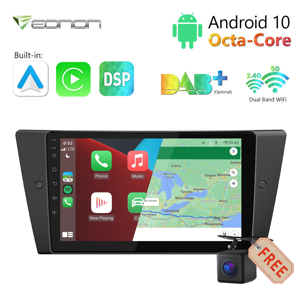 US For BMW E90/E91/E92 325 328 Android 10 8-Core 2+32GB Stereo Car Radio GPS CAM